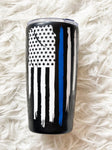 Blue line Police flag tumbler