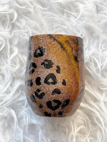 Leopard print wine tumbler