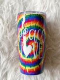 Tie Dye Peace tumbler