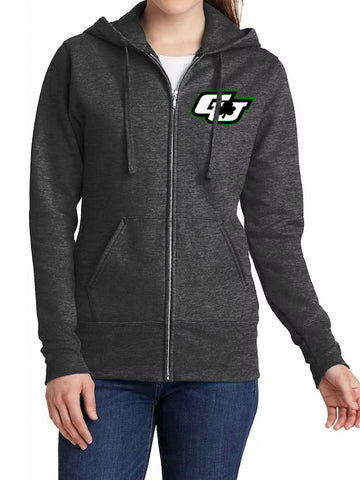 Ladies Fleece Zip Up Shamrocks Jacket